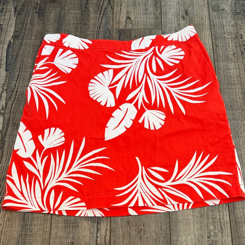 Biden red floral skirt with pockets size 12P